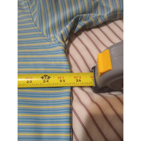 Under Armour UA Heatgear S/S Polo Golf Shirt Men’s 2XL Blue Yellow Striped - Picture 11 of 12